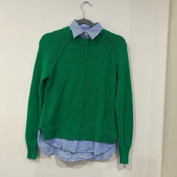 Ralph Lauren Cotton-Blend Faux Shirt Sweater size xs - Picture 4 of 8